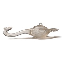 Chinese Style Lidded Glass Vessel with Beast Hook