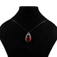 Chinese Style Enamelled Silver-Coloured Metal Pendant Necklace