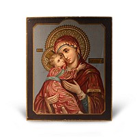 Russian Wooden Orthodox Icon of Mother of God Kazanskaya