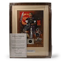 Bronze Roman Coin and Framed Limited Edition Print