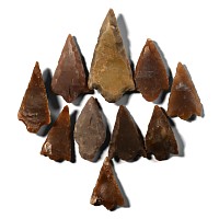 Large Stone Age Barbed and Tanged Arrowhead Collection