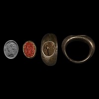 Roman Silver Ring with Separate Gemstone