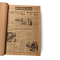 Original United States Air Force Daily Newspaper Bound 'Reel Room' Copies, March 1954 to July 1954 - 122 Publications