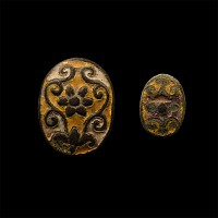 Stuart Enamelled Bronze Mount Pair