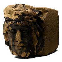 Medieval Limestone Corbel of Jesus with Crown of Thorns