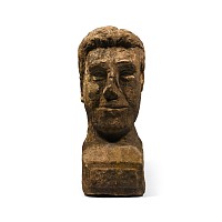 Carved Limestone Head of a Man