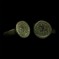 Germanic Bronze Ring with Horse and Star