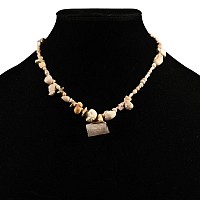 Western Asiatic White Stone and Shell Bead Necklace String