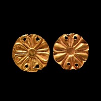 Greek Gold Floral Applique Pair