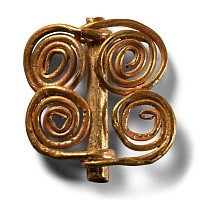 Mesopotamian Multi Spiral Gold Pendant Bead