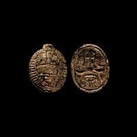 Egyptian Faience Scarab with Hieroglyphs