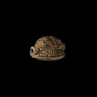 Egyptian Faience Scarab with Hieroglyphs