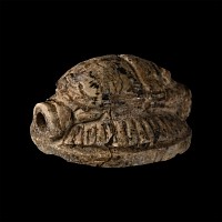 Egyptian Faience Scarab with Hieroglyphs