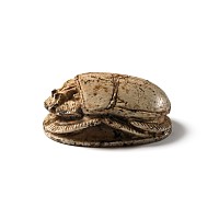 Large Egyptian Steatite Scarab with Sphinx