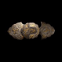 Mughal Inlaid Iron Sword Belt Buckle