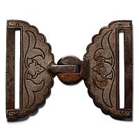 Mughal Inlaid Iron Sword Belt Buckle