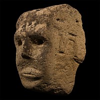 Heavily Patinated Celtic Style Limestone Head