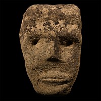 Heavily Patinated Celtic Style Limestone Head