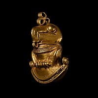 Pre Columbian Tairona Style Yellow Metal Condor Pendant