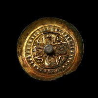 'The Middle Aston' Large Anglo-Saxon Gilt Bronze Saucer Brooch with Bird Motif and Composite Boss