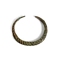 Viking Age Bronze Twisted Bracelet with Hatched Terminals