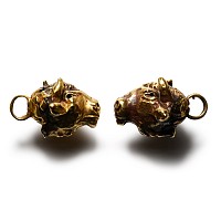 Cypriot Gold Bull-Headed Pendant Pair