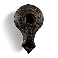 Greek Terracotta Oil Lamp with Silenus