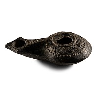 Greek Terracotta Oil Lamp with Silenus