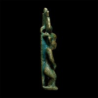 Egyptian Blue Glazed Pataikos Statuette