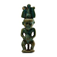 Egyptian Blue Glazed Pataikos Statuette
