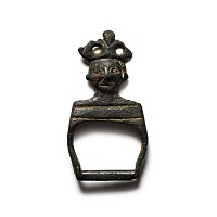 Medieval Bronze Buckle with Crowned Bust