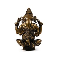 Indian Sacred Copper-Alloy Seated Ganesha