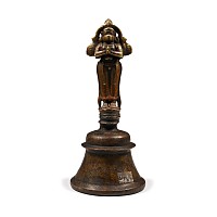 Indian Sacred Copper-Alloy Bell with Hindu God Handle