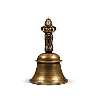 Indian Sacred Copper-Alloy Bell with Hindu God Handle