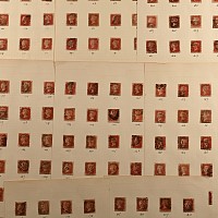 Queen Victoria One Penny Red Stamp Plate Numbers 71 - 224.