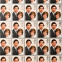 Diana and Charles Full Sheet of 25 Pence Stamps.