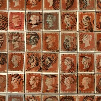 Queen Victoria Imperforated Penny Red Stamp Part Reconstructed Sheet AA - TL.