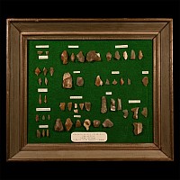 French Stone Age Large Framed Board of 'Gravettian' Tools