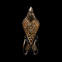Viking Silver-Gilt Bird Pendant with Bearded Mask
