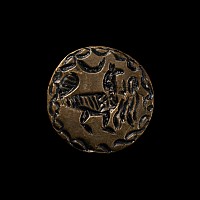 Central Asian Bronze Stamp Seal Matrix with Standing Bird