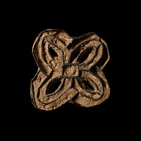 West Central Asian Bronze Stamp Seal Matrix with Rosette Cross