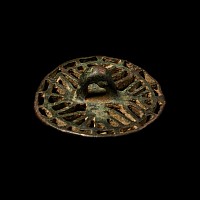 West Central Asian Bronze Stamp Seal Matrix with Greek Cross