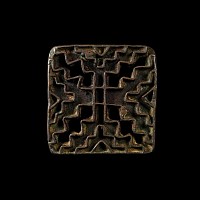 Very Large West Central Asian Bronze Stamp Seal Matrix with Stepped Cross