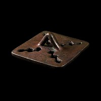 Very Large West Central Asian Bronze Stamp Seal Matrix with Stepped Cross