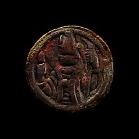 West Central Asian Bronze Stamp Seal Matrix with Warrior