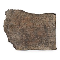 Western Asiatic Lead Fragment with Inscription