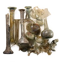 Fragmentary Roman Glass Bottle Group