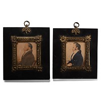 English Miniature Portrait Pair