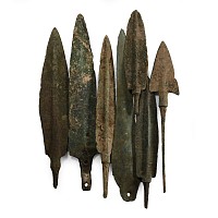 Large Western Asiatic Bronze Arrowhead and Dagger Collection