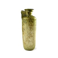 Large Roman Glass Bottle with Wheel-Cut Lines